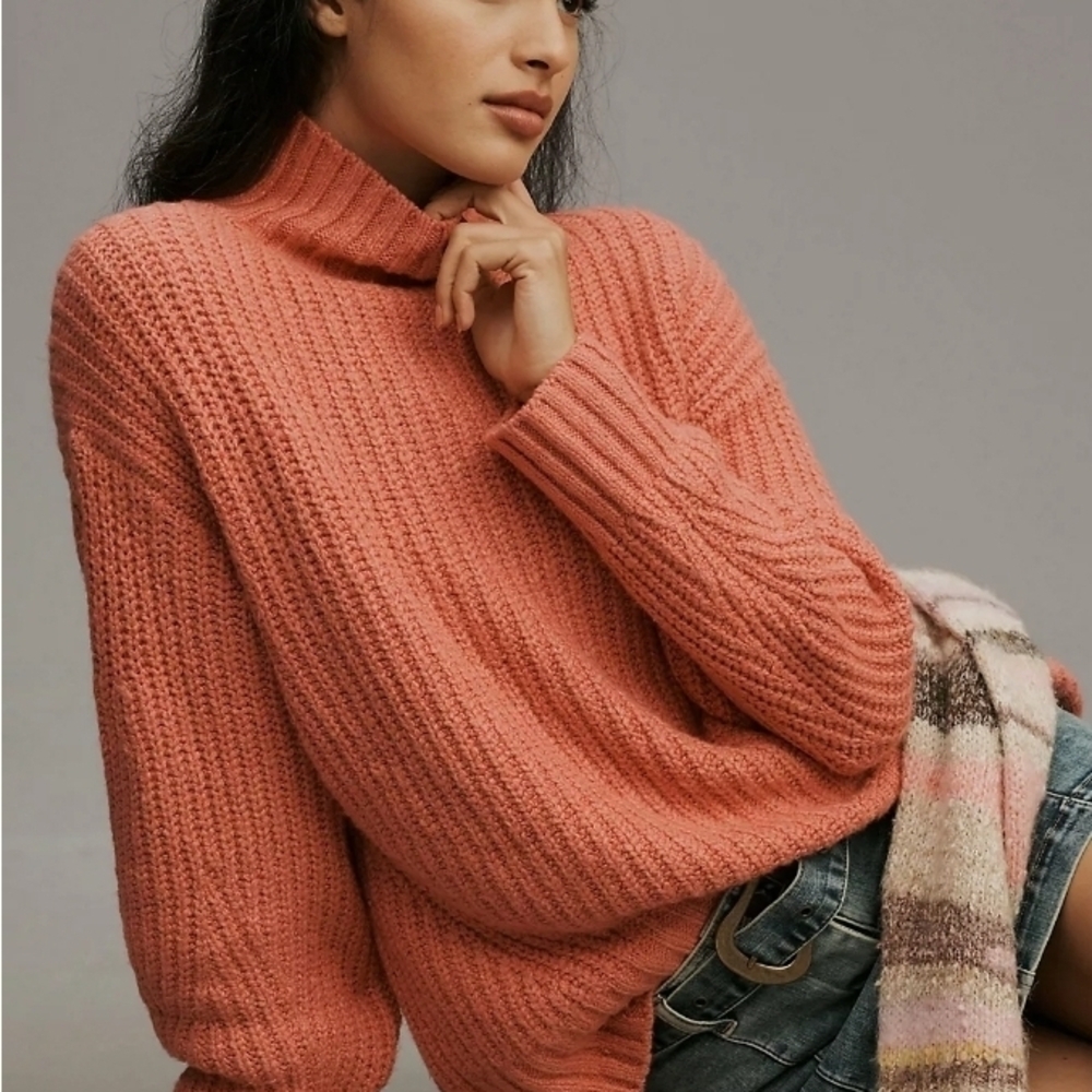 Maeve By Anthropology The Dakotah Oversized Turtleneck Sweater - XS